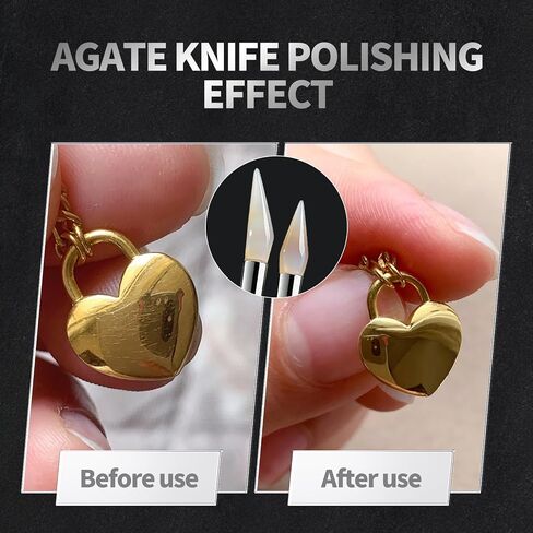 3Pcs Natural Agate Knife Burnisher Hand Jewelry Polishing Tool Stainless Steel Handle 7.3 Inch Gold and Silver Polishing Burnisher Tools Jewelry Hand in Saudi Arabia