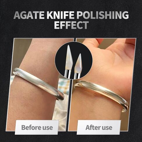 3Pcs Natural Agate Knife Burnisher Hand Jewelry Polishing Tool Stainless Steel Handle 7.3 Inch Gold and Silver Polishing Burnisher Tools Jewelry Hand in Saudi Arabia