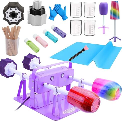 Cup Turner for Tumblers,Tumbler Turner Machine for Epoxy Cup,Tumbler Cup Spinner for Crafts Tumbler,Cuptisserie Cup Turner Spiner Tumbler Turner Kit,Epoxy Tumbler Kit Cup Spinner Turner (Black-1X) in Kuwait
