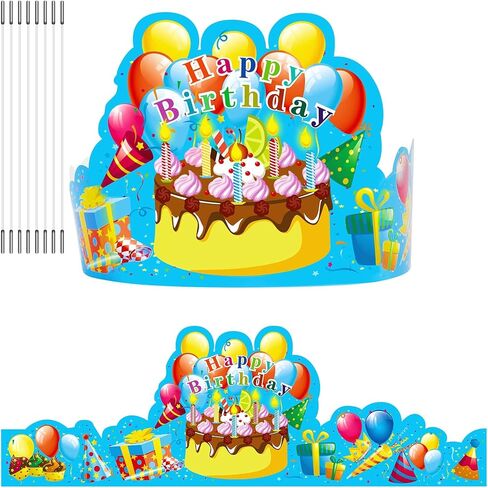 JTIEO Birthday Crowns for Kids Classroom,Birthday Hats for Kids,Happy Birthday Crown Adjustable Colorful Party Hats Perfect for Birthday Party Decor (30pc) in Kuwait