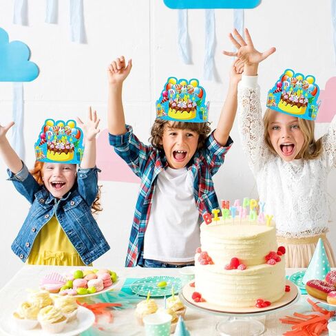 JTIEO Birthday Crowns for Kids Classroom,Birthday Hats for Kids,Happy Birthday Crown Adjustable Colorful Party Hats Perfect for Birthday Party Decor (30pc) in Kuwait
