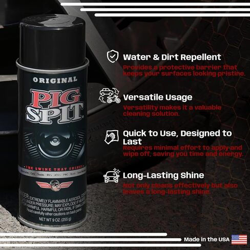 Pig Spit PSO Spit Original for Use on Motors, Transmissions, Vinyl and Black Plastic Trim Components and Tires, 9 oz, Single in Saudi Arabia