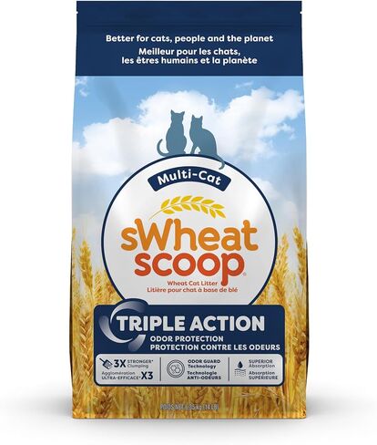sWheat Scoop Natural Wheat Multi-Cat Litter, Superior Clumping with Odor Neutralizing Enzymes, 25 Pound Bag in Kuwait