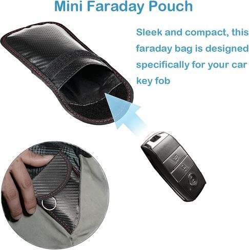 Faraday Key Fob Protector - 2 Pack Mini Anti-Theft Pouch Key Fob RFID Signal Blocking Faraday Bag for Key Fob in Kuwait