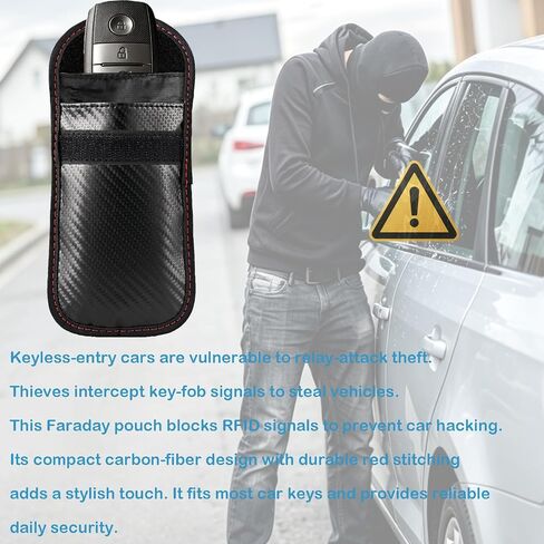 Faraday Key Fob Protector - 2 Pack Mini Anti-Theft Pouch Key Fob RFID Signal Blocking Faraday Bag for Key Fob in Kuwait