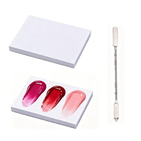 100 Sheets Disposable Nail Art Palette Paper, 3.93 × 3 Inches Portable Makeup Mixing Palette Paper, Nail Mixing Palette with 1 Pcs Mixing Stick for Nail Supplies Makeup Home Salon in Saudi Arabia