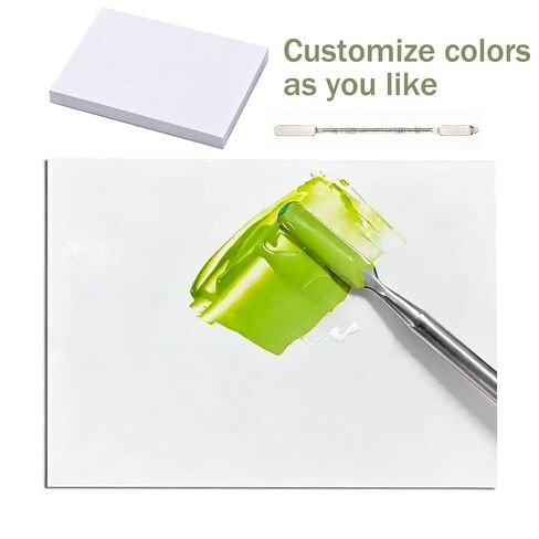 100 Sheets Disposable Nail Art Palette Paper, 3.93 × 3 Inches Portable Makeup Mixing Palette Paper, Nail Mixing Palette with 1 Pcs Mixing Stick for Nail Supplies Makeup Home Salon in Saudi Arabia