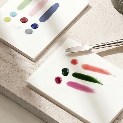 100 Sheets Disposable Nail Art Palette Paper, 3.93 × 3 Inches Portable Makeup Mixing Palette Paper, Nail Mixing Palette with 1 Pcs Mixing Stick for Nail Supplies Makeup Home Salon in Saudi Arabia