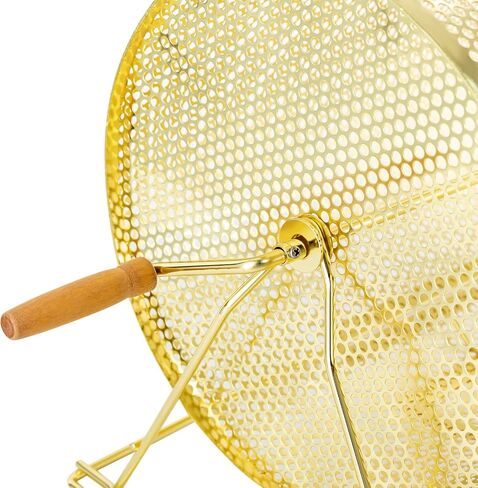 Gold Medium Raffle Drum 14x10x11 Inch, Metal Spinning Lottery Box with Wood Handle, Holds 5000 Tickets, Lockable Door, Bingo Game Ticket Tumbler for Fundraiser, Party, Church, School Event in Saudi Arabia