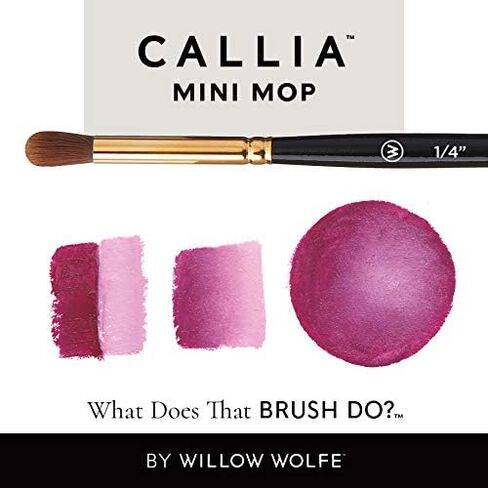 Willow Wolfe CALLIA™ Series 1200 Mini Mop Brush Size 1/4″ – Vegan Synthetic Short-Handle for Acrylic, Oil & Watercolor in Kuwait