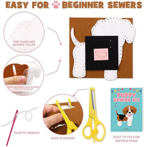 CiyvoLyeen Puppy Sewing Kit for Kids –Fun Plush Toy Sewing for Girls & Boys – DIY Felt Craft Gift Set Ages 7 8 9 10 11 12 in Kuwait