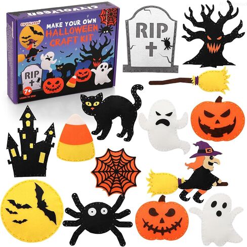 CiyvoLyeen Halloween Sewing Kit for Kids Ages 8-12 Felt Sewing Craft 14Pcs in Kuwait