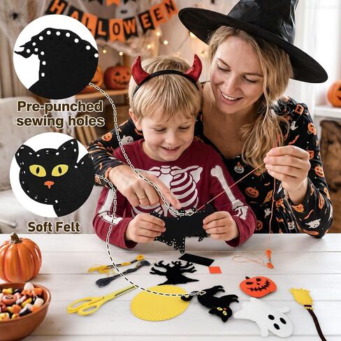CiyvoLyeen Halloween Sewing Kit for Kids Ages 8-12 Felt Sewing Craft 14Pcs in Kuwait