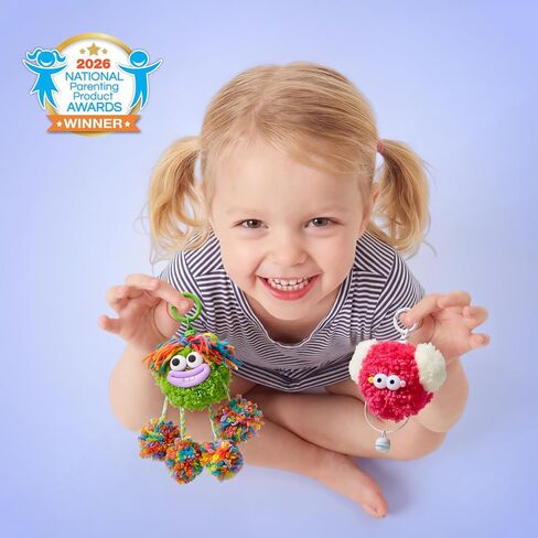JOVA Klever Kits Pom Pom Monster Kits- DIY Plush Backpack Keychains, Pom Pom Crafts for Kids Aged 4+ Kid Felt Kits, Arts & Crafts for Boys Girls Birthday Party Gift Toy in Kuwait