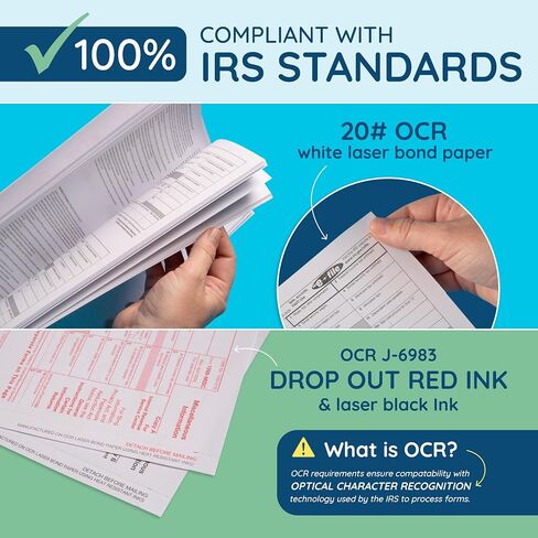 Blue Summit Supplies 1099 NEC Tax نماذج 2020، 50 4 مجموعة نماذج ضرائب الجزء، متوافقة مع كتب كويك بوك وبرامج المحاسبة، تتضمن 50 ظرف ذاتي الختم in Kuwait