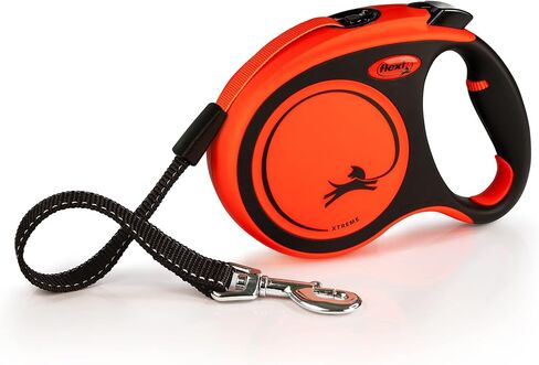 FLEXI® Xtreme Tape Retractable Dog Leash, Large, 26 ft - Orange/Black in Saudi Arabia