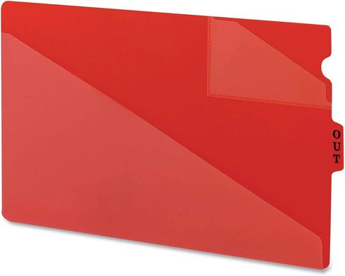 Smead End Tab Poly Out Guide, Two-Pocket Style, Center Position Tab, Extra Wide Letter Size, Red, 50 per Box (61960) in Kuwait