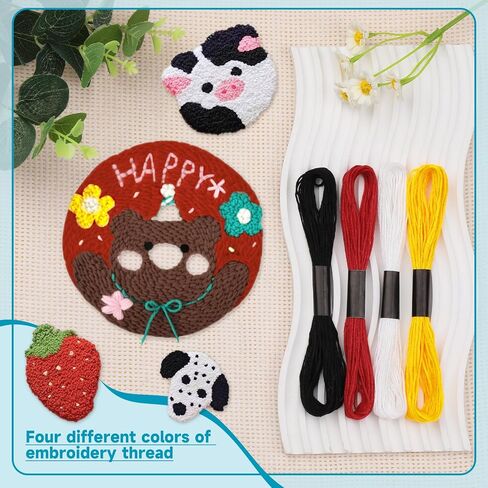 Mayboos 15 Pcs Punch Needle Kit, 8 Sizes Embroidery Punch Needle in Saudi Arabia