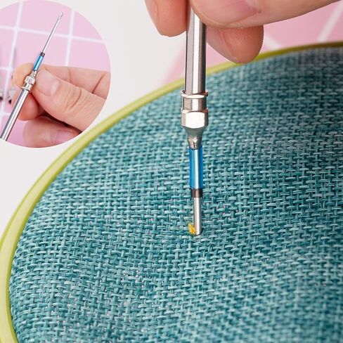 Mayboos 15 Pcs Punch Needle Kit, 8 Sizes Embroidery Punch Needle in Saudi Arabia