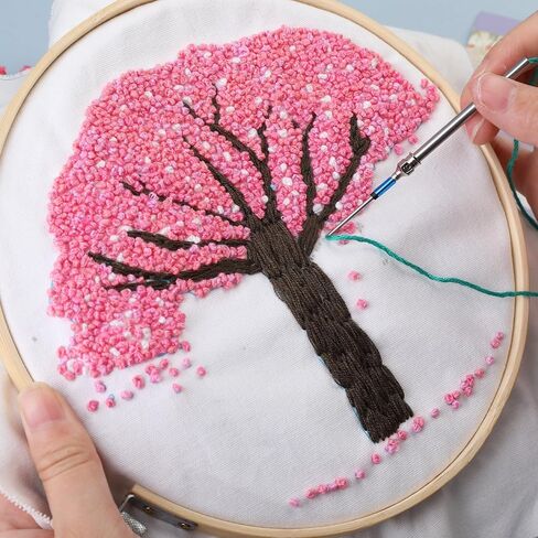Mayboos 15 Pcs Punch Needle Kit, 8 Sizes Embroidery Punch Needle in Saudi Arabia