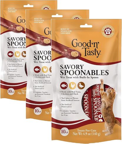 Good 'n' Tasty Spoonables Cat Treat Duck, Beef & Rabbit, 6 Count in Kuwait