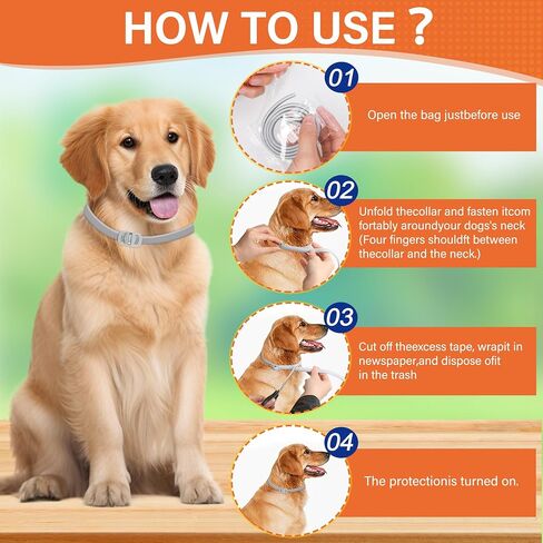 4 Pack Flea and Tick Collar for Dogs - 25" Adjustable Collar Fits Dogs, Long-Lasting 24-Month Protection for Small, Medium, and Large Dog – Waterproof Flea Tick Prevention in Kuwait