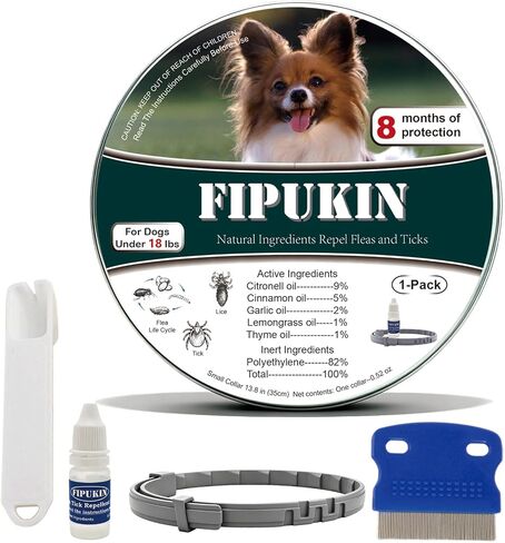 Flea and Tick Collar for Small Dogs, 2‑Pack | 8‑Month Waterproof Protection with Natural Essential Oils | Includes Comb in Saudi Arabia