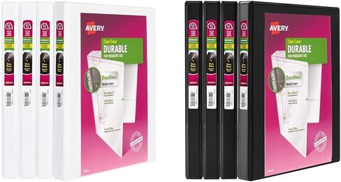Avery Durable View 3 Ring Binder, 1/2 Inch Slant Rings, 1 White Binder (17002) in Kuwait