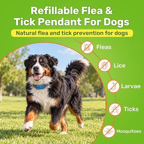 Puyrzoe Flea Collar for Dogs Pendant, 6 Refills Dog Flea Collar Pendant Tag in Saudi Arabia