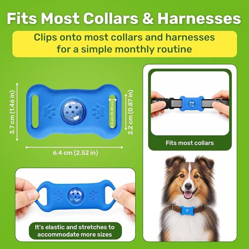 Puyrzoe Flea Collar for Dogs Pendant, 6 Refills Dog Flea Collar Pendant Tag in Saudi Arabia