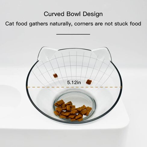 Marchul Double Elevated Dog Cat Bowl, Pets Water and Food Bowl Set, 15° Raised Tilted Dishes Indoor for Kitten, Puppies, Small or Medium Size Dogs Cats in Kuwait