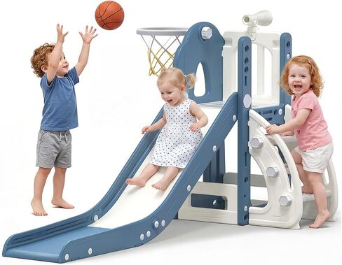 BIERUM 6 in 1 Toddler Slide for Toddlers 1-3 Indoor Outdoor Playset Pink in Saudi Arabia