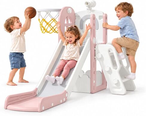 Babytronic Toddler Slide for Kids 1-3, 6-in-1 Baby Slide Indoor Playground in Saudi Arabia