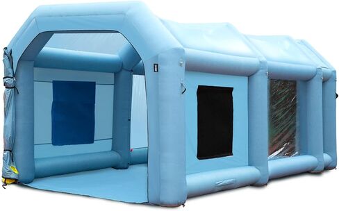 VEVOR Portable Inflatable Paint Booth, 28x15x10ft Inflatable Spray Booth, Car Paint Tent w/Air Filter System & 2 Blowers, Upgraded Blow Up Spray Booth Tent, Auto Paint Workstation, Car Parking Garage in Kuwait