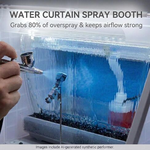 OPHIR Portable Water Curtain Airbrush Spray Booth with 3 Filteration & LED in Kuwait