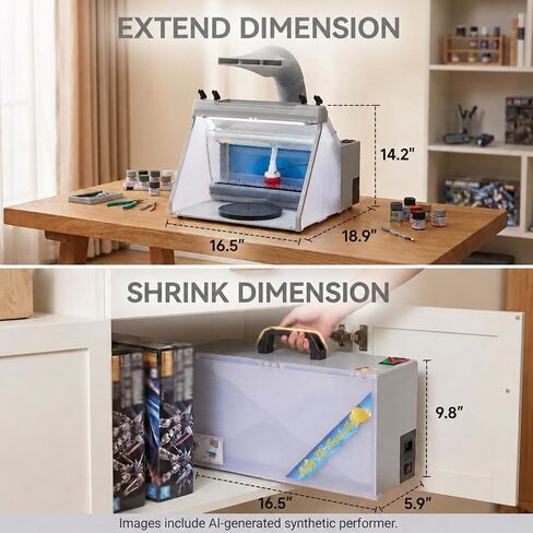 OPHIR Portable Water Curtain Airbrush Spray Booth with 3 Filteration & LED in Kuwait