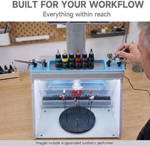 OPHIR Portable Water Curtain Airbrush Spray Booth with 3 Filteration & LED in Kuwait