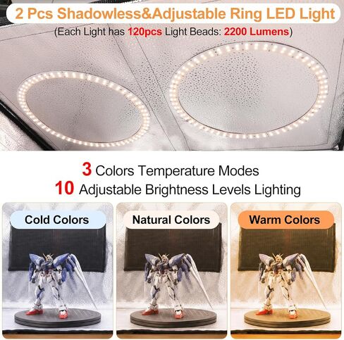 24x16x16 Airbrush Booth,Paint Booth with Dual Exhaust Fans&LED Lights,3 Pack Anti-Noise Earplugs,5Filters Pad&360°Turntable Airbrush kit -Paint Tent for Spray Painting,Craft Model Making-Black in Saudi Arabia