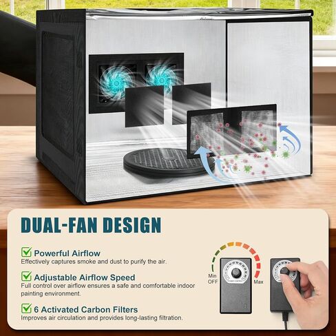 Airbrush Spray Booth with Dual Fan Ventilation & Adjustable LED Light in Saudi Arabia