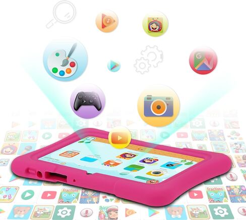 7 Inch Kids Tablet, Android Tablet for Kids, 32GB+512GB Expand Pink in Saudi Arabia