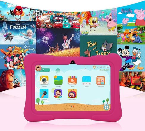7 Inch Kids Tablet, Android Tablet for Kids, 32GB+512GB Expand Pink in Saudi Arabia