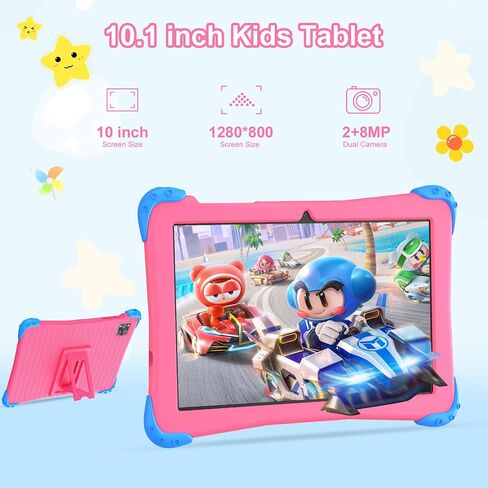 Fivahiva Kids Tablet 10 inch, Android 15 Tablet for Kids, 10GB RAM 64GB ROM, Octa-Core, Ad-Free Content, Large HD IPS Display, WiFi 6, Dual Camera, Bluetooth 5.0 Great Gift for Toddler(Pink) in Saudi Arabia