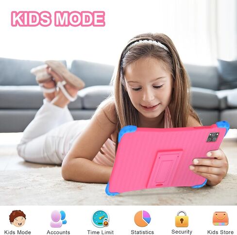 Fivahiva Kids Tablet 10 inch, Android 15 Tablet for Kids, 10GB RAM 64GB ROM, Octa-Core, Ad-Free Content, Large HD IPS Display, WiFi 6, Dual Camera, Bluetooth 5.0 Great Gift for Toddler(Pink) in Saudi Arabia