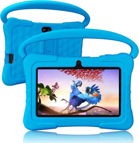 Tablet Kids 7 inch with Shockproof Case, 1GB RAM 32GB ROM, Android Toddler Tablet with Bluetooth,GMS, WiFi,Parental Control, Educational, Games(Blue) in Saudi Arabia