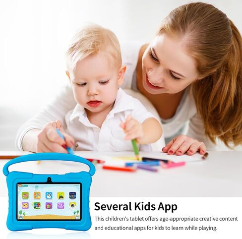 Tablet Kids 7 inch with Shockproof Case, 1GB RAM 32GB ROM, Android Toddler Tablet with Bluetooth,GMS, WiFi,Parental Control, Educational, Games(Blue) in Saudi Arabia