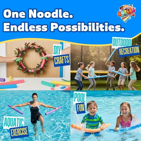 Oodles of Noodles Foam Pool Swim Noodles 2 Pack, 55" x 3.5" Blue, Hollow Core Swimming Foam Tube for Pool Floats, Buoyant for Beach, Water Play, Crafts, DIY Projects & Pipe Insulation in Saudi Arabia