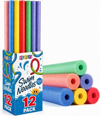 Play22 Pool Noodles Foam - Soft Large Rainbow Foam Noodle Tube, 6 Colors Bulk Swim Noodles, Multi-Purpose, Pool Toy, Floating Training Device, Exercise Aid, Craft Projects in Saudi Arabia