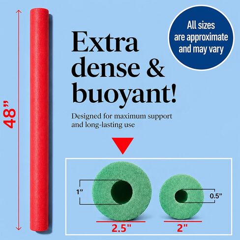 Play22 Pool Noodles Foam - Soft Large Rainbow Foam Noodle Tube, 6 Colors Bulk Swim Noodles, Multi-Purpose, Pool Toy, Floating Training Device, Exercise Aid, Craft Projects in Saudi Arabia