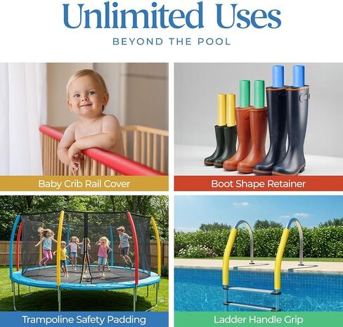 Play22 Pool Noodles Foam - Soft Large Rainbow Foam Noodle Tube, 6 Colors Bulk Swim Noodles, Multi-Purpose, Pool Toy, Floating Training Device, Exercise Aid, Craft Projects in Saudi Arabia