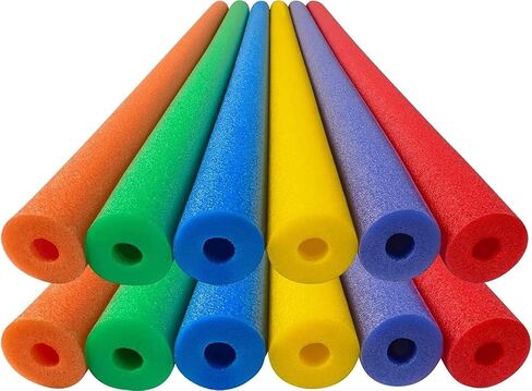 Play22 Pool Noodles Foam - Soft Large Rainbow Foam Noodle Tube, 6 Colors Bulk Swim Noodles, Multi-Purpose, Pool Toy, Floating Training Device, Exercise Aid, Craft Projects in Saudi Arabia